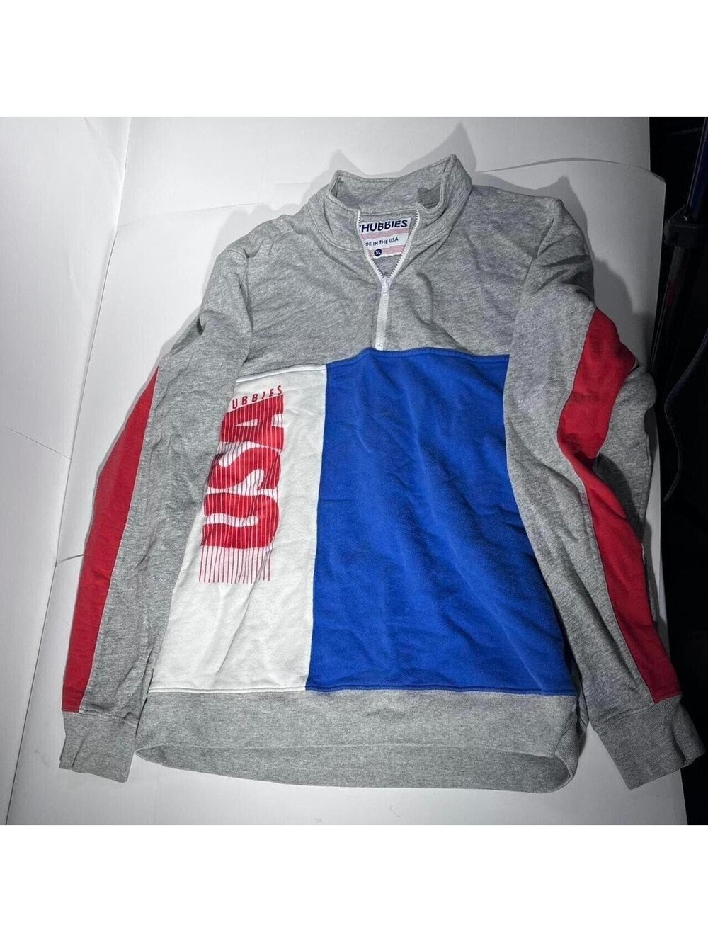 Chubbies USA gray quarter zip sweatshirt Mens XL